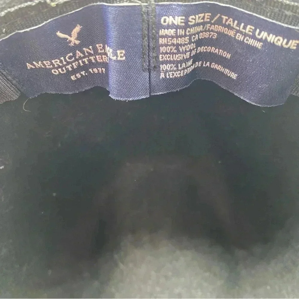 American Eagle black wool concho rancher traveler boho western hat one size